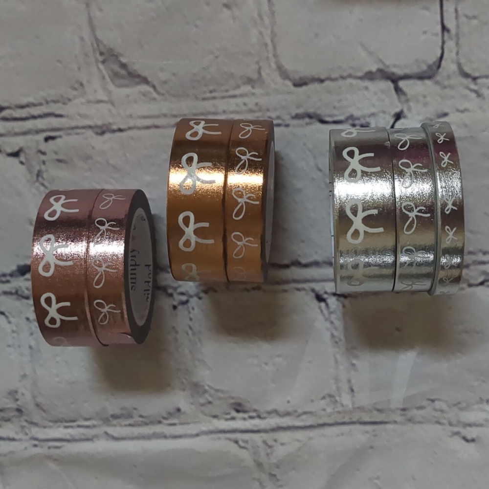 Simply Gilded Washi, Metallic with White Bows